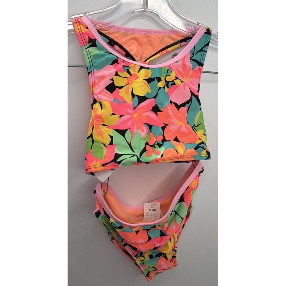 Cat and Jack Girls Floral 2 Piece Bikini Set Size MEDIUM 8 New with Tags - Picture 5 of 15